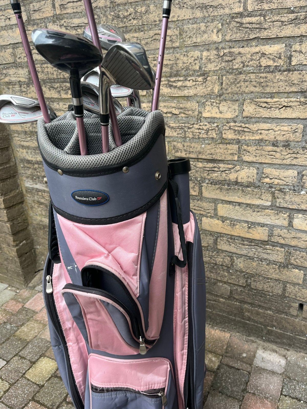 Founders Club golfset met tas - rits defect, Ophalen, Gebruikt, Set, Overige merken