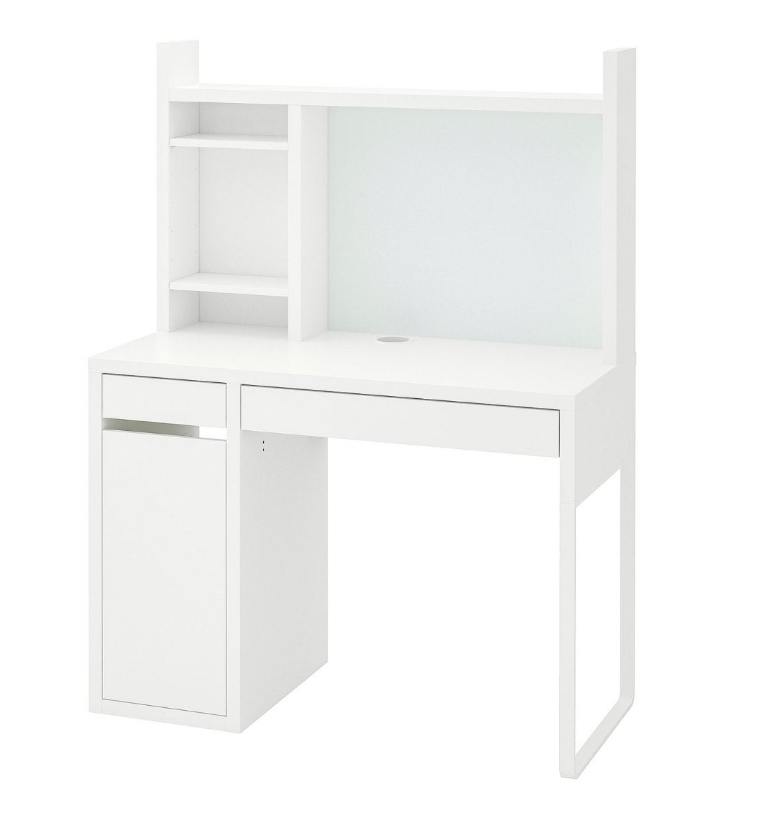 Ikea bureau micke wit met opbouwdeel, Ophalen, Opbergruimte, 105 cm, Gebruikt