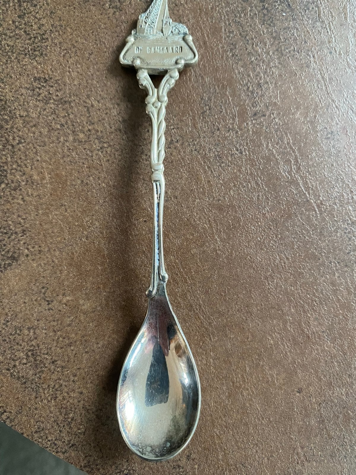 Vintage verzilverde herinneringslepel 'De Banjaard', Ophalen of Verzenden