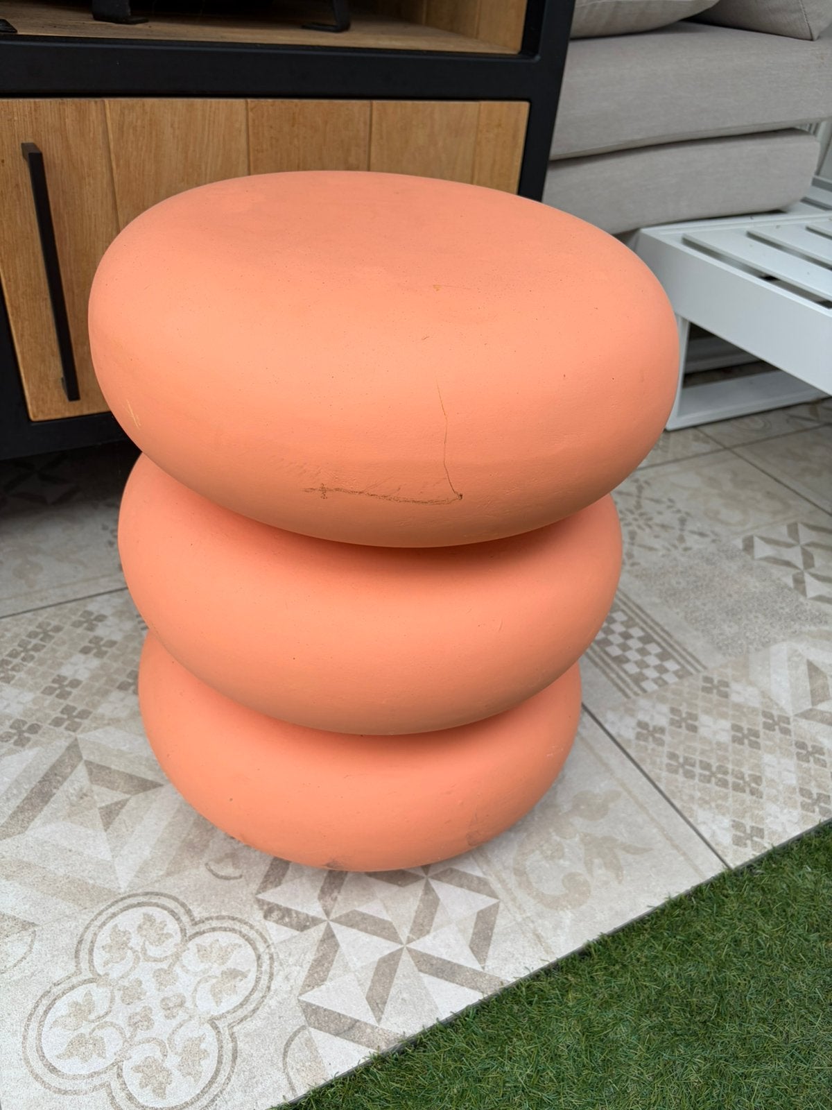 Bijzettafel bubbel terra, Ophalen, Gebruikt, Rond