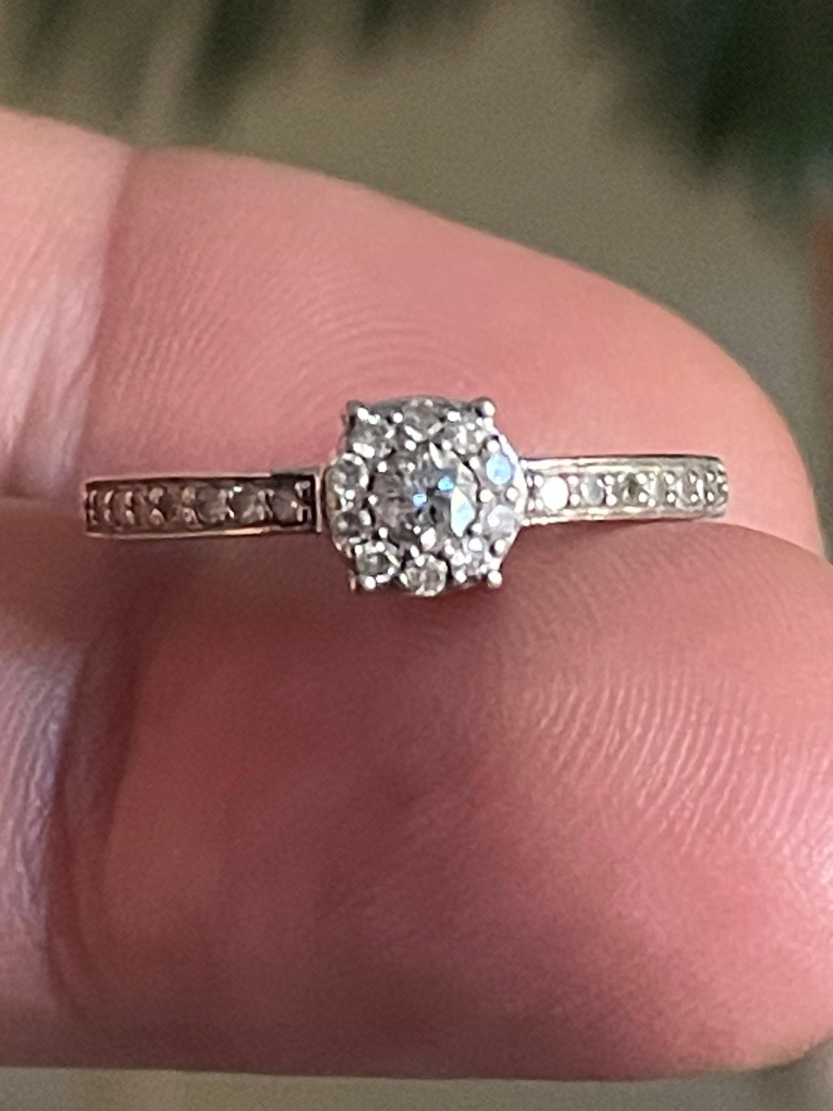 Fraaie kostbare 9 karaat witgouden ring met diamanten, Sieraden, Tassen en Uiterlijk, Ringen, Wit, Ophalen of Verzenden, Zo goed als nieuw