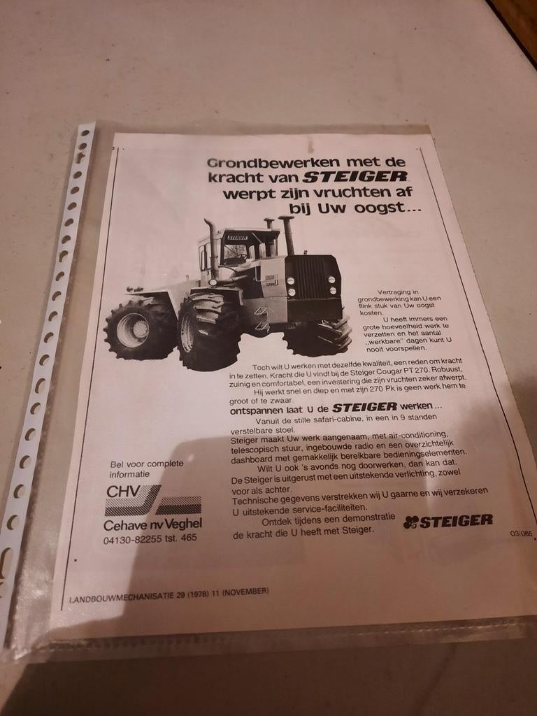 CHV Veghel Steiger Tractor Reclame, Ophalen of Verzenden, Gebruikt