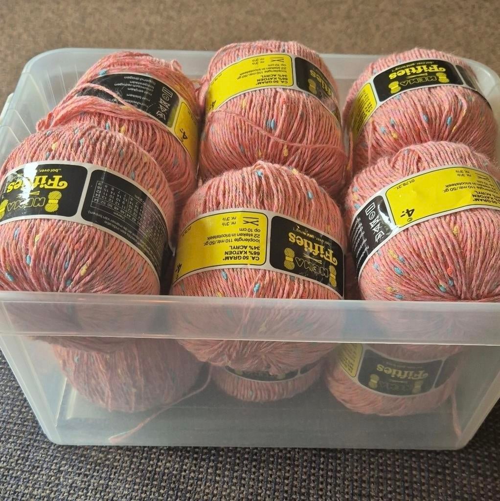 Hema Fifties Garen - Roze Katoen/Acryl Mix (7 bollen), Ophalen of Verzenden, Nieuw, Breien of Haken, Wol of Garen