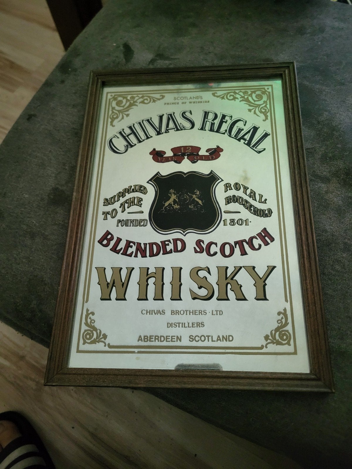 Vintage Reclame Spiegels: Chivas Regal & Martini, Ophalen of Verzenden, Gebruikt, Reclamebord