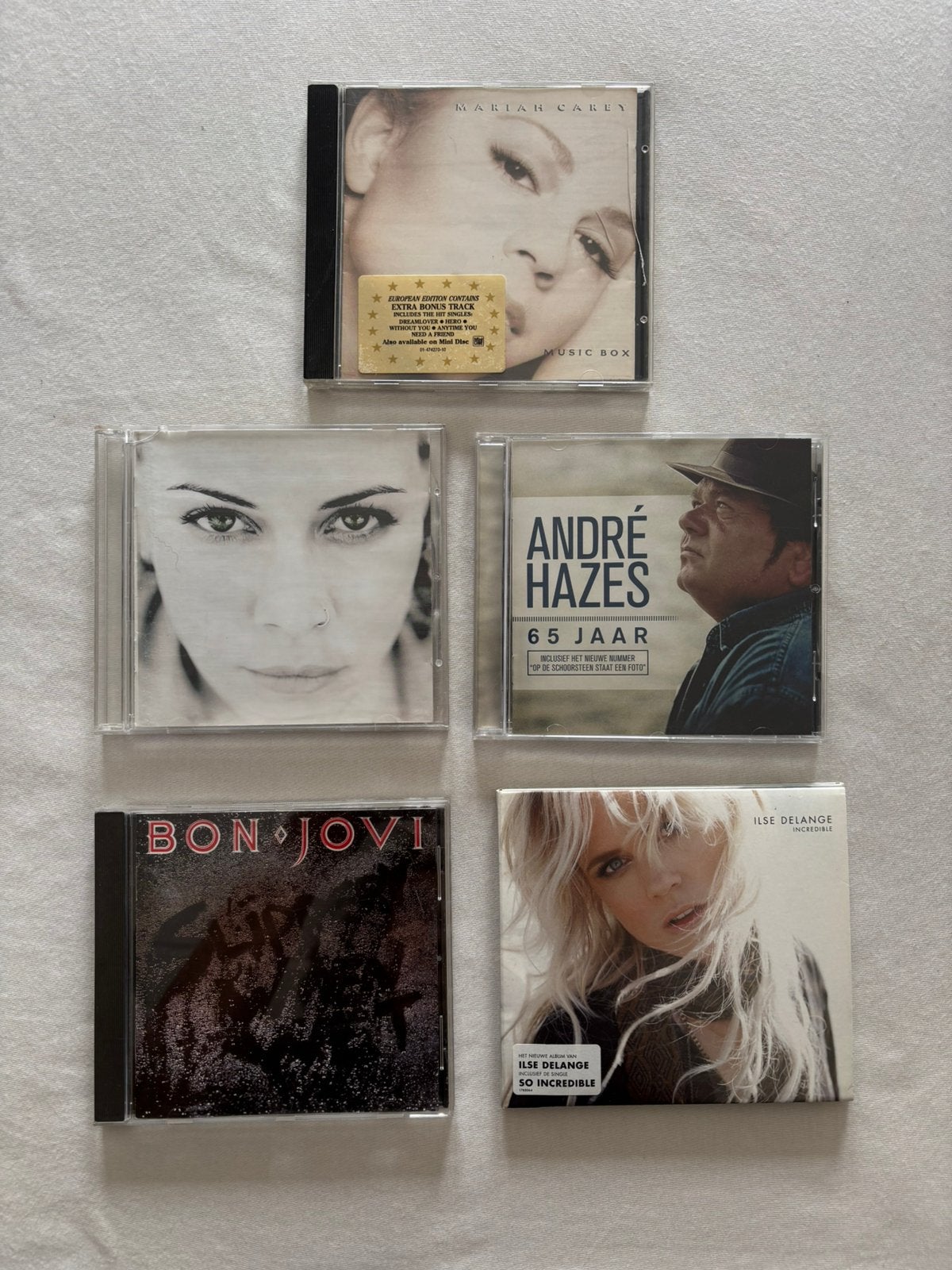 5 cd’s Anouk / Bon Jovi / mariah Cary /Ilse de Lange /Hazes, Ophalen of Verzenden, Zo goed als nieuw