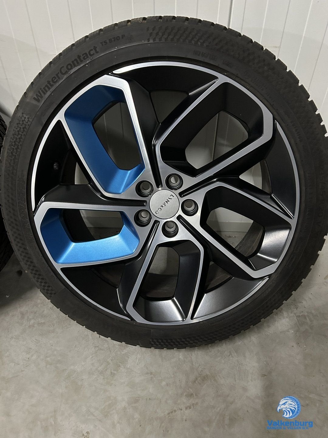 8mm! Originele Lynk & Co 20 inch zwarte velgen 5x108 winterb, Gebruikt, -, -, Banden en Velgen