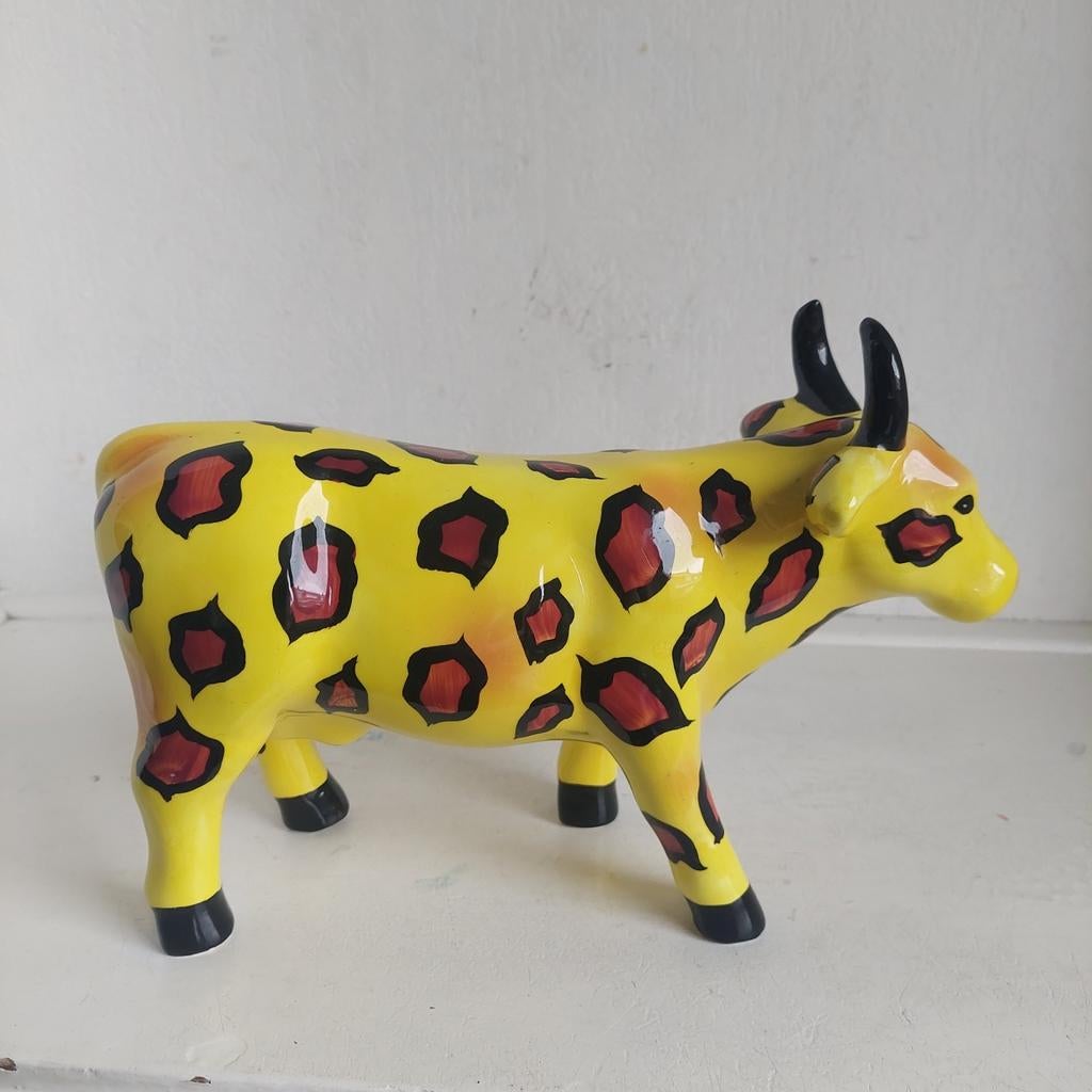 Lucky Vintage Cow Parade koe Keramiek - Gele koe met vlekken, Ophalen of Verzenden, Zo goed als nieuw, Dier