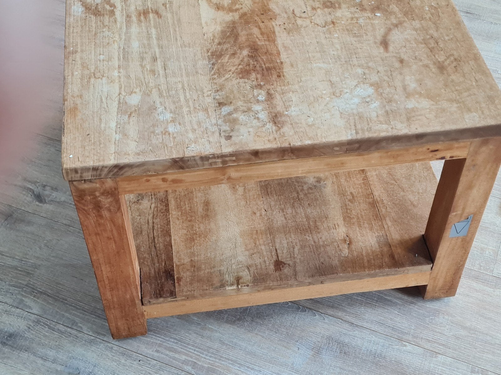 Houten bijzettafel, Huis en Inrichting, Ophalen, Minder dan 50 cm, Gebruikt, Rustiek