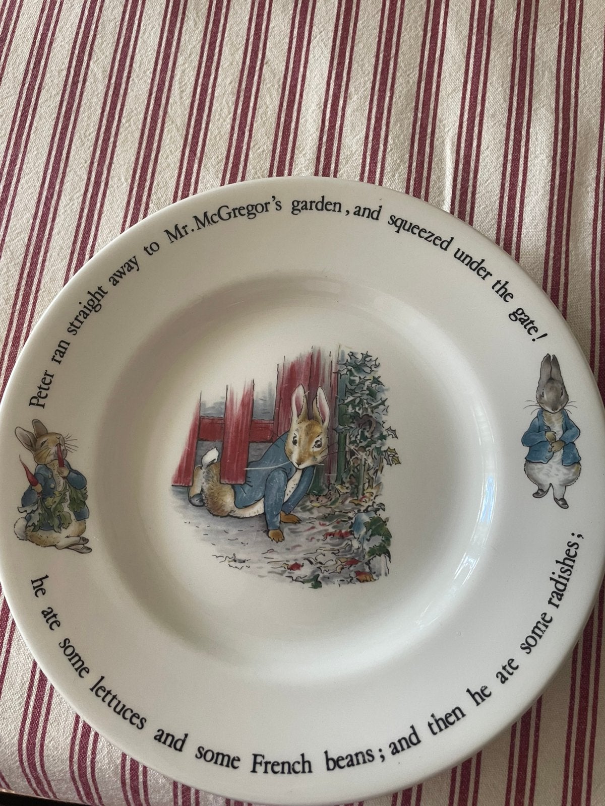 Peter Rabbit ontbijtbordje, Gebruikt, Ophalen of Verzenden, Bord(en), Wedgwood