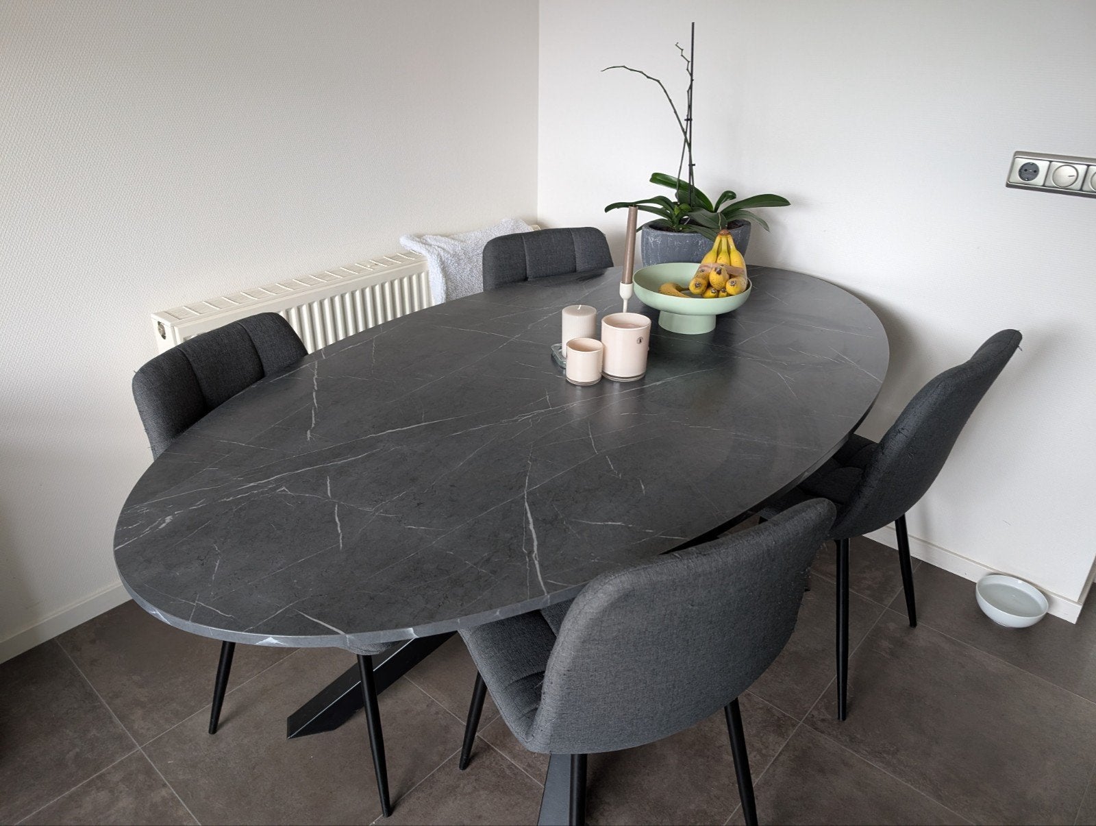 IKEA Tafel - Zwart marmerpatroon 180x100 cm, Ophalen, 50 tot 100 cm, Zo goed als nieuw, 150 tot 200 cm