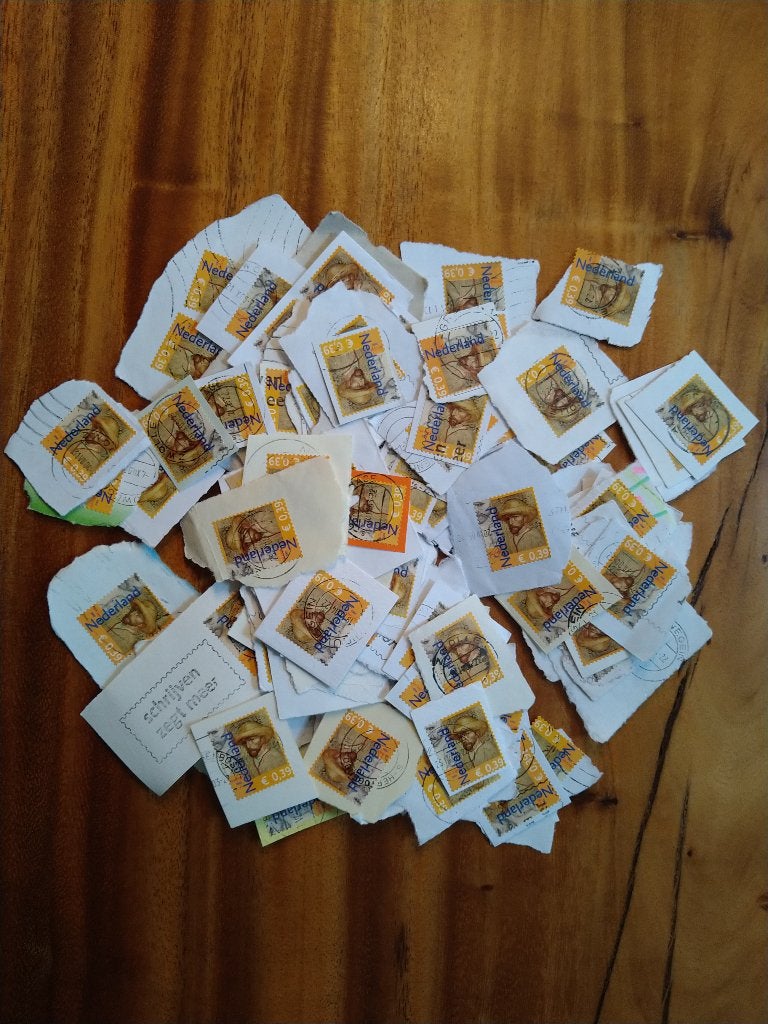 Kilowaar - van Gogh 39 ct - ca 1000 stuks, Ophalen of Verzenden, Na 1940, Gestempeld