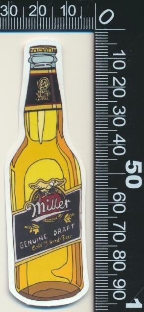 Sticker: Fles - Miller, Ophalen of Verzenden, Zo goed als nieuw, Bedrijf of Vereniging