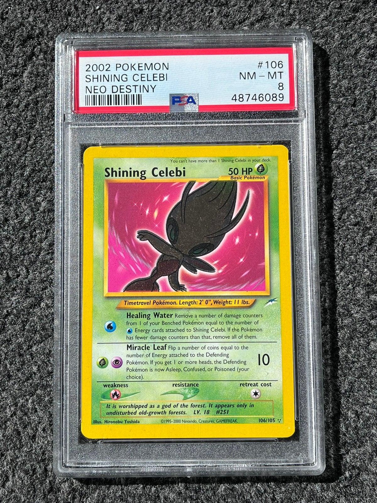 Pokémon PSA 8 Shining Celebri #106 Neo Destiny, Verzenden, Zo goed als nieuw, Losse kaart, Foil