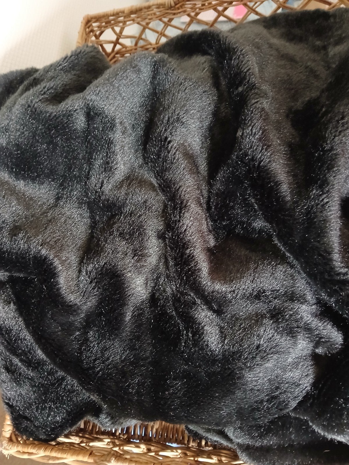 Zwarte faux fur plaid, Ophalen of Verzenden, Zo goed als nieuw, Imitatiebont, Zwart