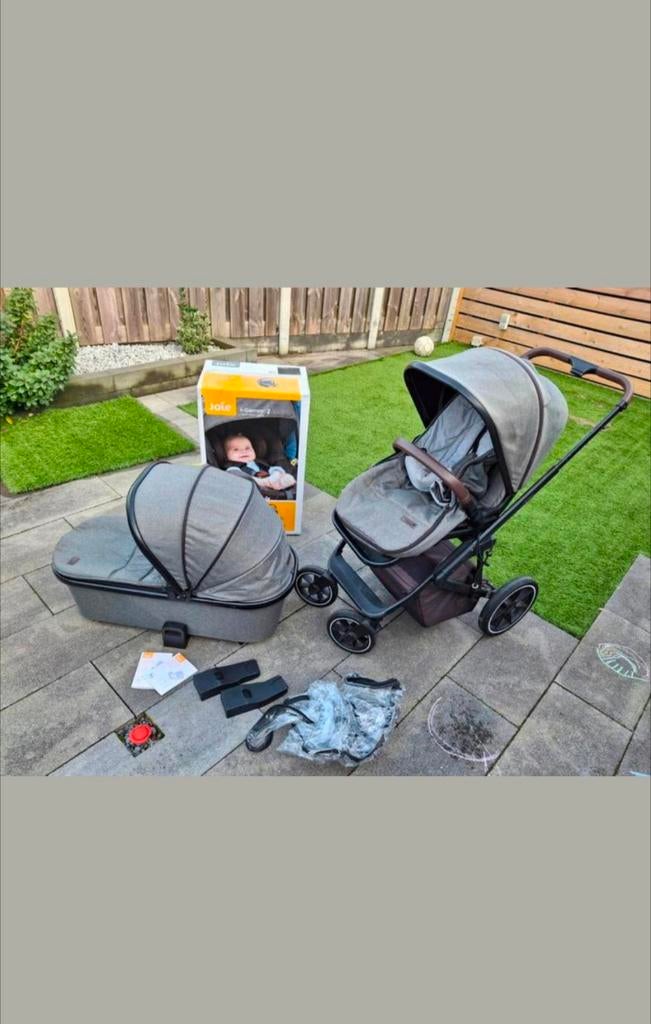 Qute Qrider kinderwagen + Joie i-gemm 2 - jeans green, Gebruikt, Met autostoeltje, Combiwagen, Ophalen
