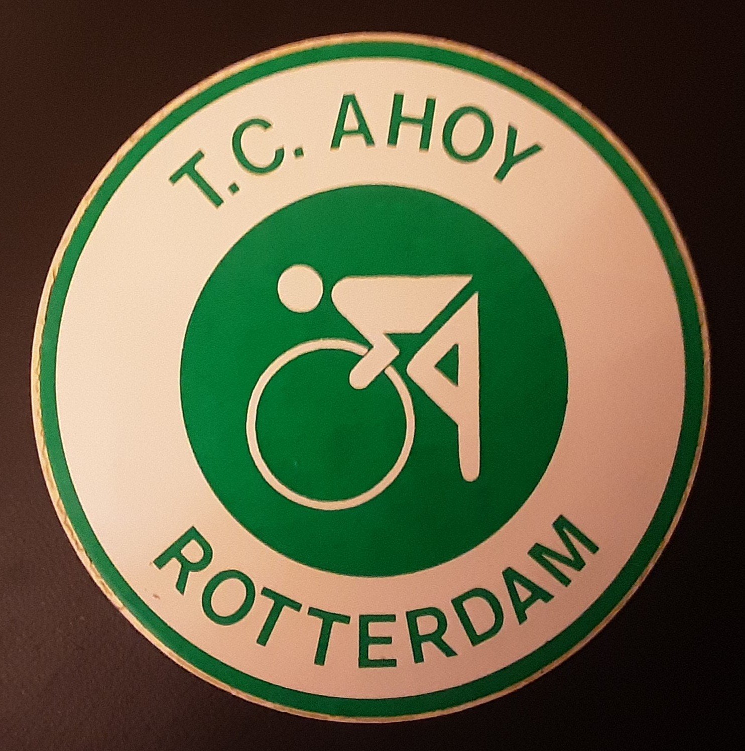 Vintage T.C. Ahoy Rotterdam fietsclub sticker, Verzamelen, Ophalen of Verzenden, Zo goed als nieuw, Bedrijf of Vereniging