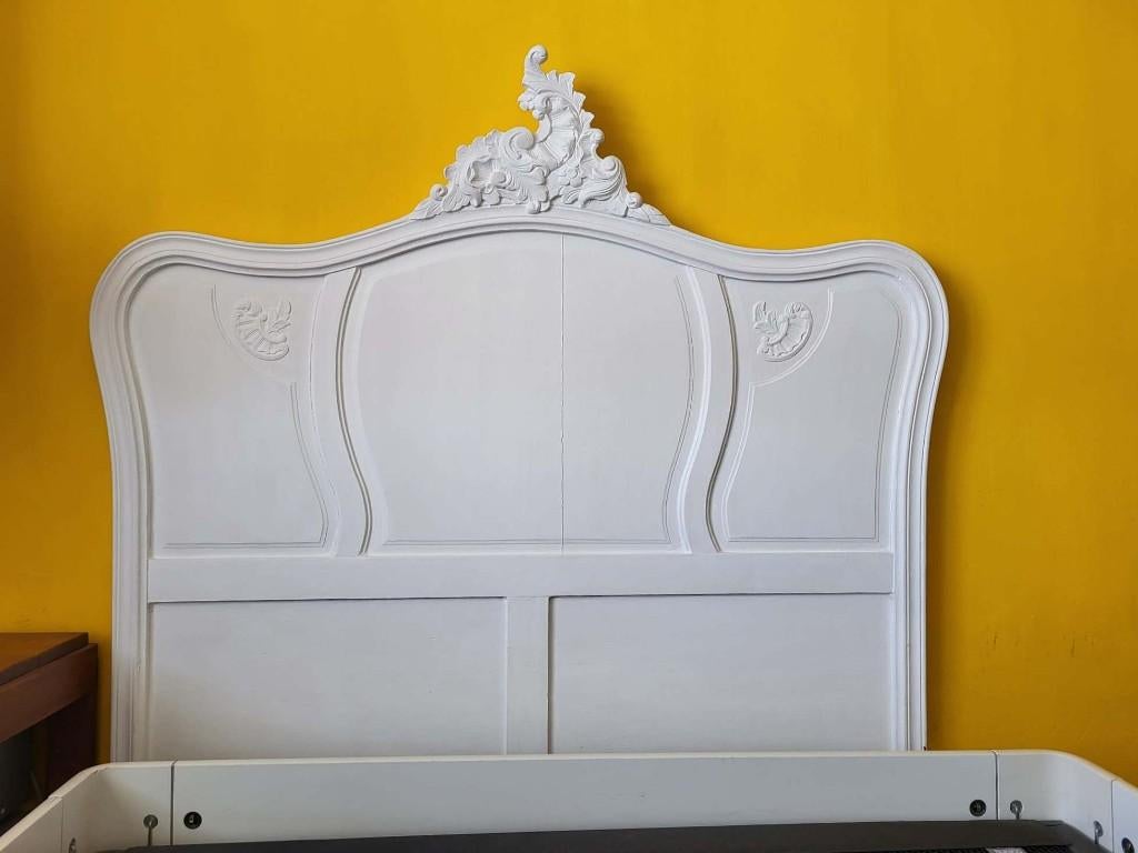 Bedboard hoofdbord hoofdeind bed brocante antiek vintage wit, Ophalen