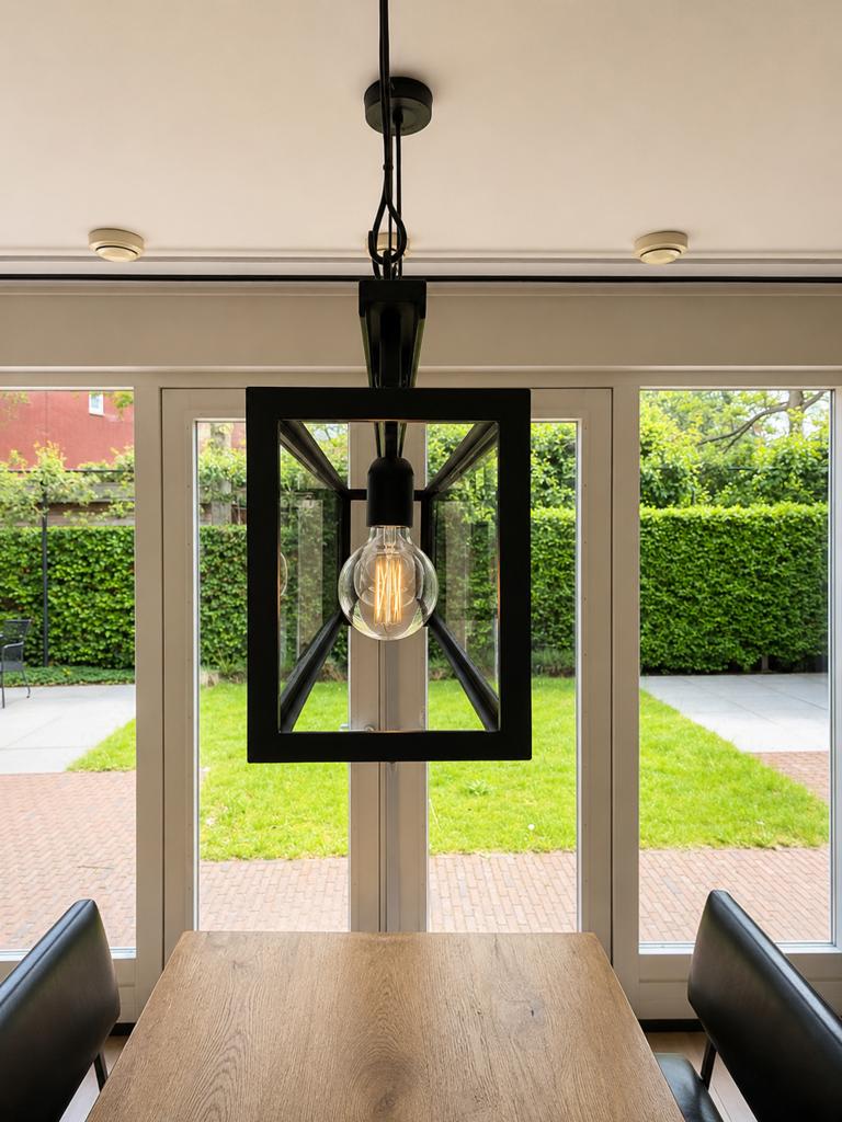 Luxe metalen lamp met glas van Bart van Bekhoven Artistiek, Ophalen, Gebruikt, Metaal, 75 cm of meer