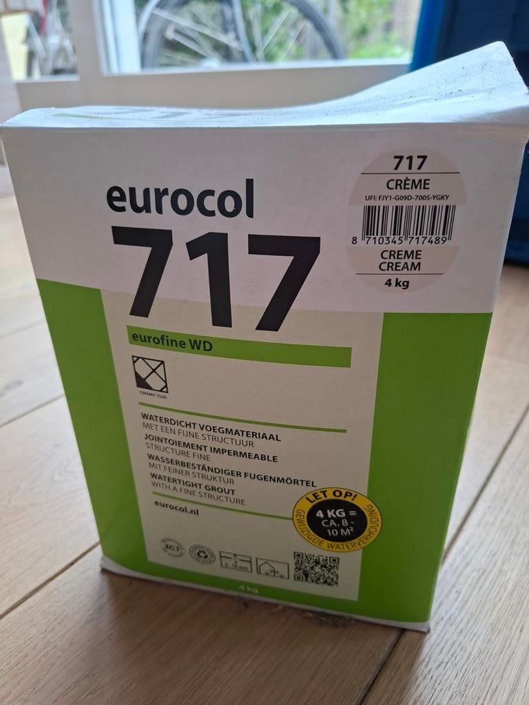 Eurocol 717 creme tegel voegmiddel 4kg, Overige materialen, Wandtegels, Zo goed als nieuw, 5 tot 10 m²
