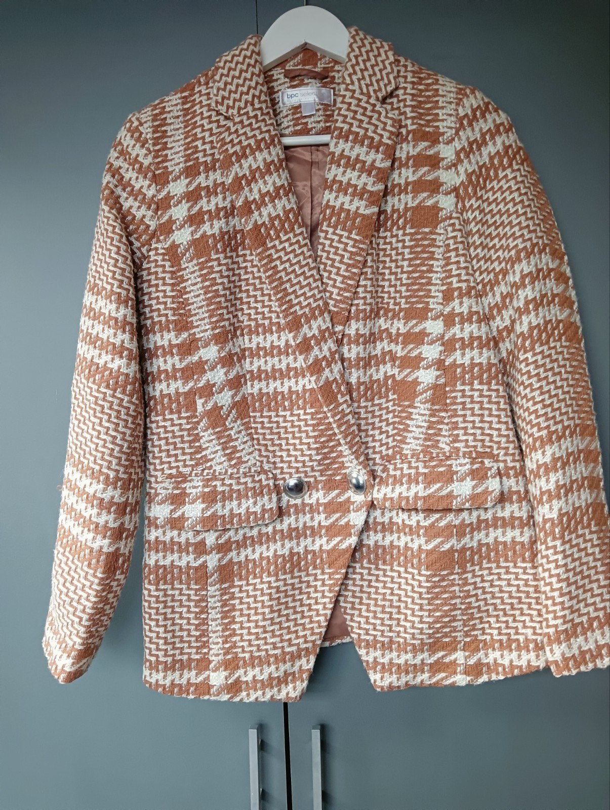 Bruin/crème kleurig jasje mt 36, gevoerd, Bruin, Ophalen of Verzenden, Zo goed als nieuw, Jasje