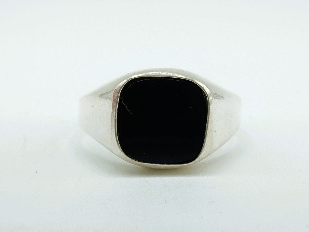 Zilveren heren zegelring met onyx, 17 mm, Info@zilverwebsite.nl, Verzenden, Heer, Zo goed als nieuw