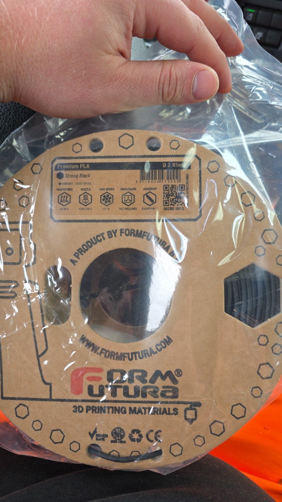 Nieuw Formfutura Premium PLA Strong Black 2.85mm filament, Computers en Software, 3D Printers, Ophalen, Nieuw, Filament, Formfutura