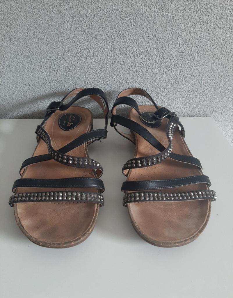 Clarks zwarte sandalen maat 41, Zwart, Zo goed als nieuw, Clarks, Sandalen of Muiltjes
