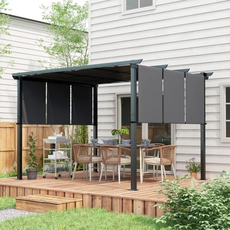 Pergola overkapping uitschuifbaar dak en zijwanden - Nieuw, Ophalen of Verzenden, Nieuw, Tuinpaviljoen