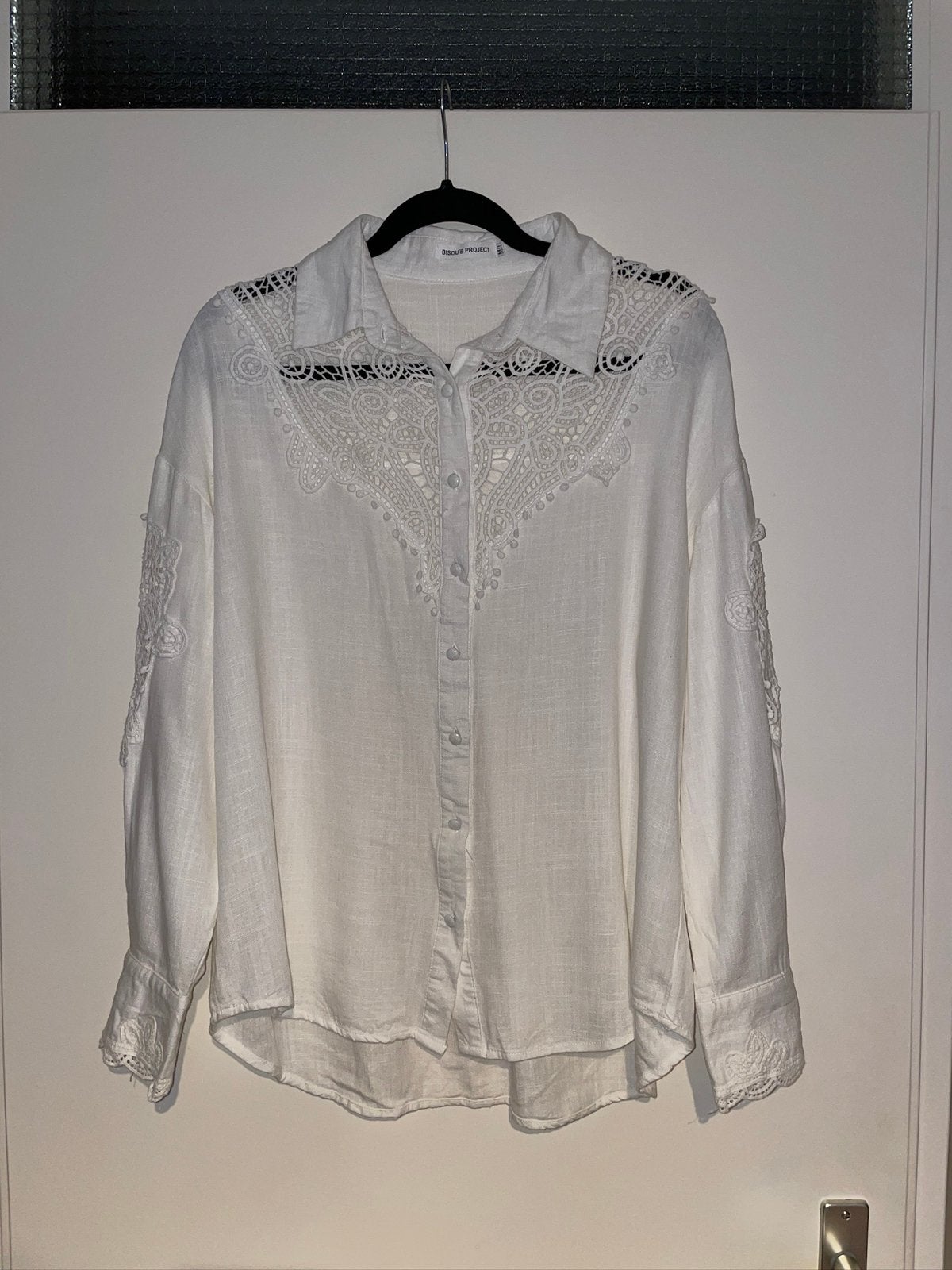 bisou's project witte boho broderie kante blouse top mt M/L, Kleding | Dames, Ophalen of Verzenden, Zo goed als nieuw, Maat 38/40 (M)