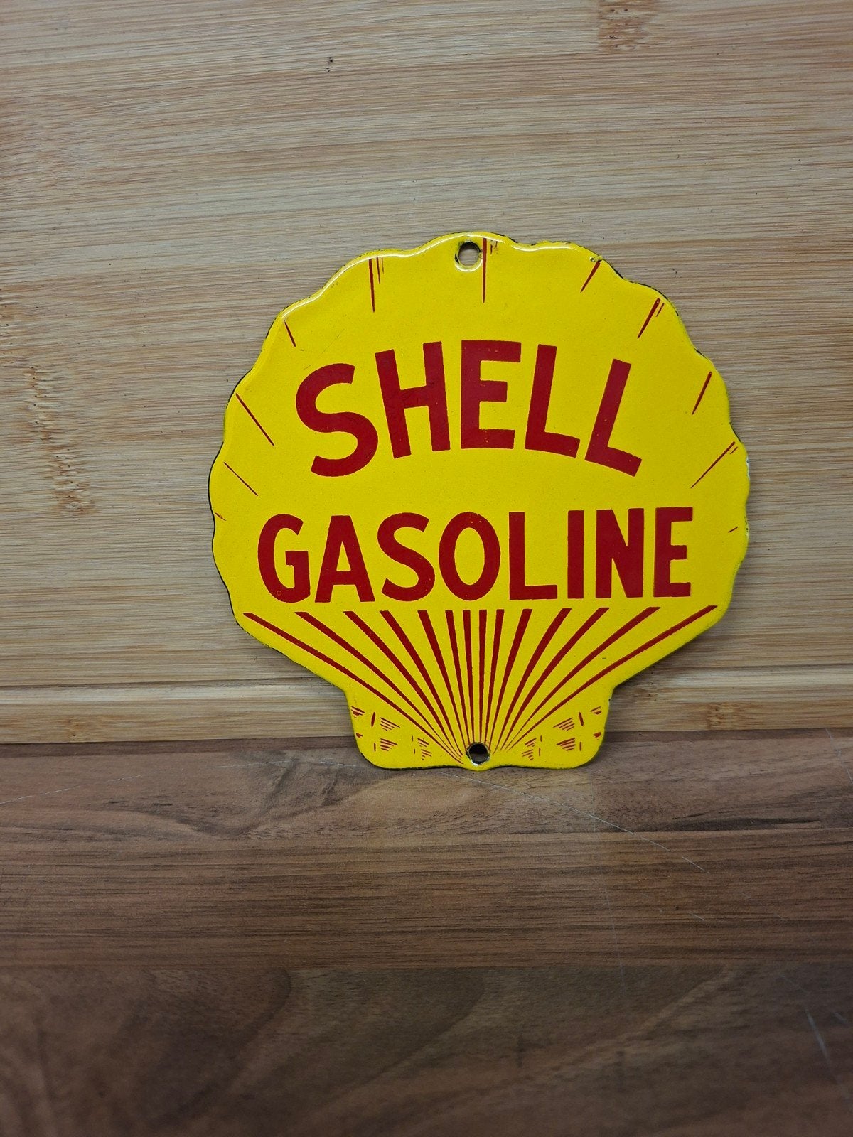 shell gasoline emaille deurpostje, Ophalen of Verzenden, Gebruikt, Reclamebord