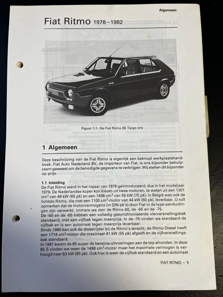 Fiat Ritmo vraagbaak 1978-1982, Ophalen of Verzenden, Gelezen, Overige merken