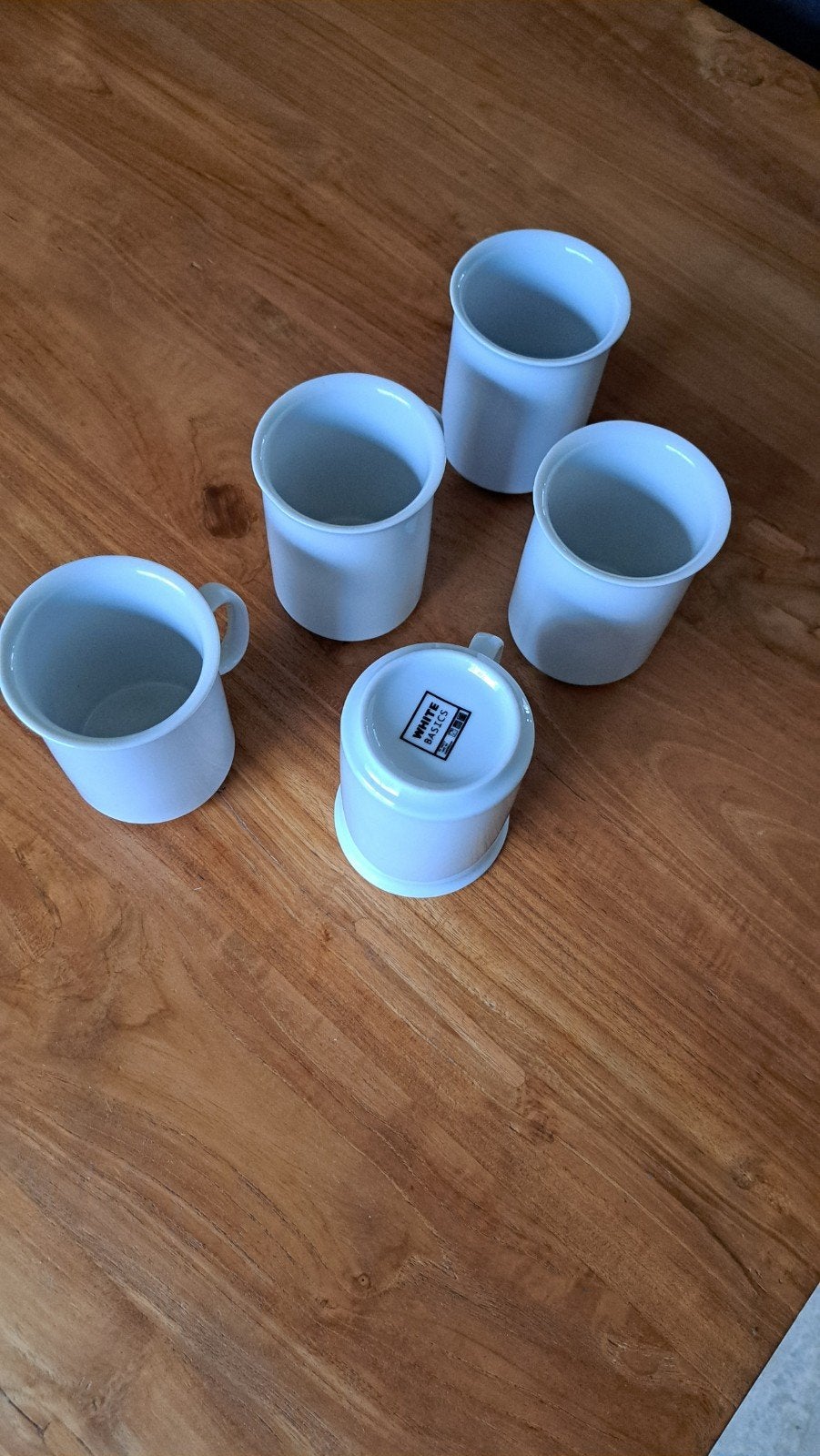 Set van 5 witte mokken - White Basics, Ophalen