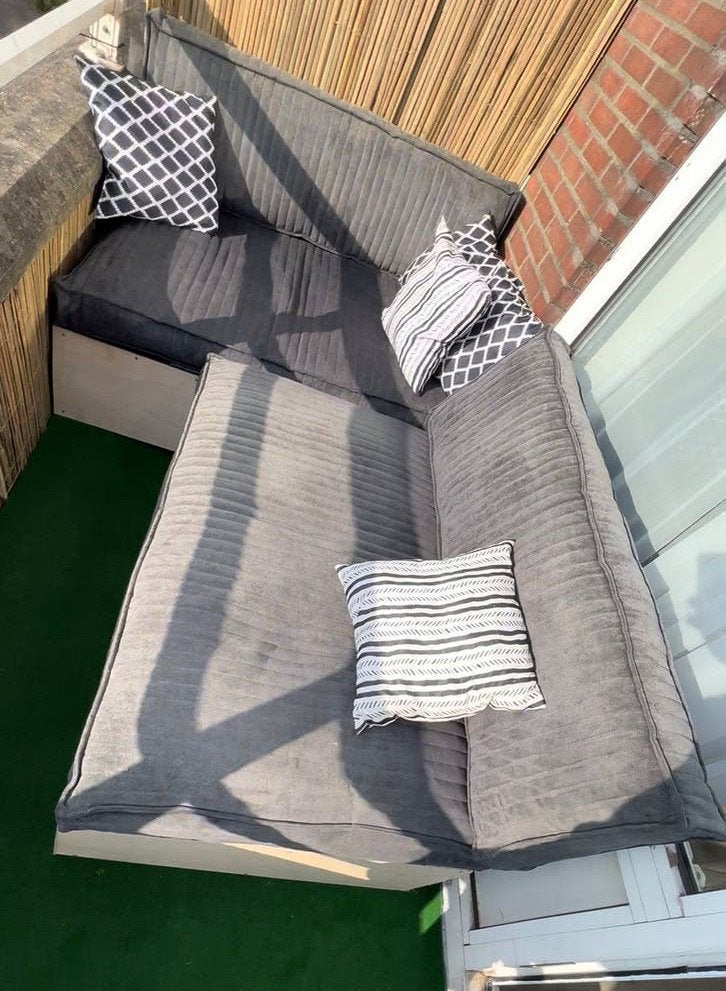 Palletkussen set Karwei Kuba 120x80 cm met 4 gratis pallets, Ophalen, Gebruikt, Overige materialen
