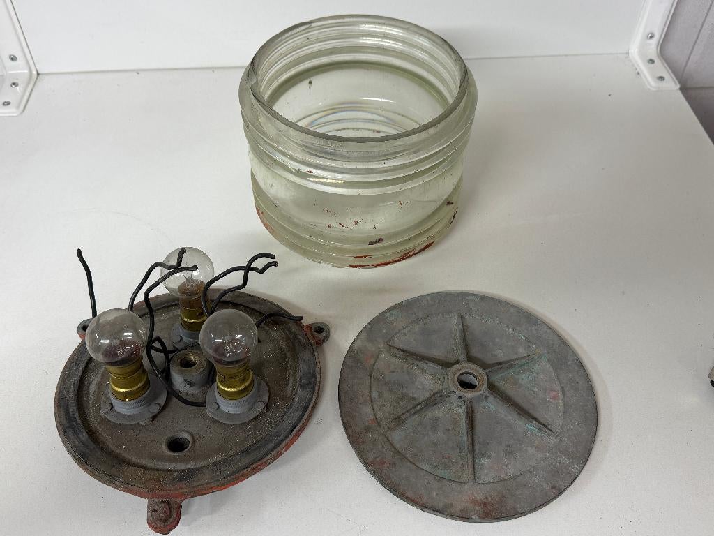 Bronzen lamp / navigatieverlichting diameter 20 cm, Watersport en Boten, Ophalen of Verzenden, Gebruikt, Overige typen