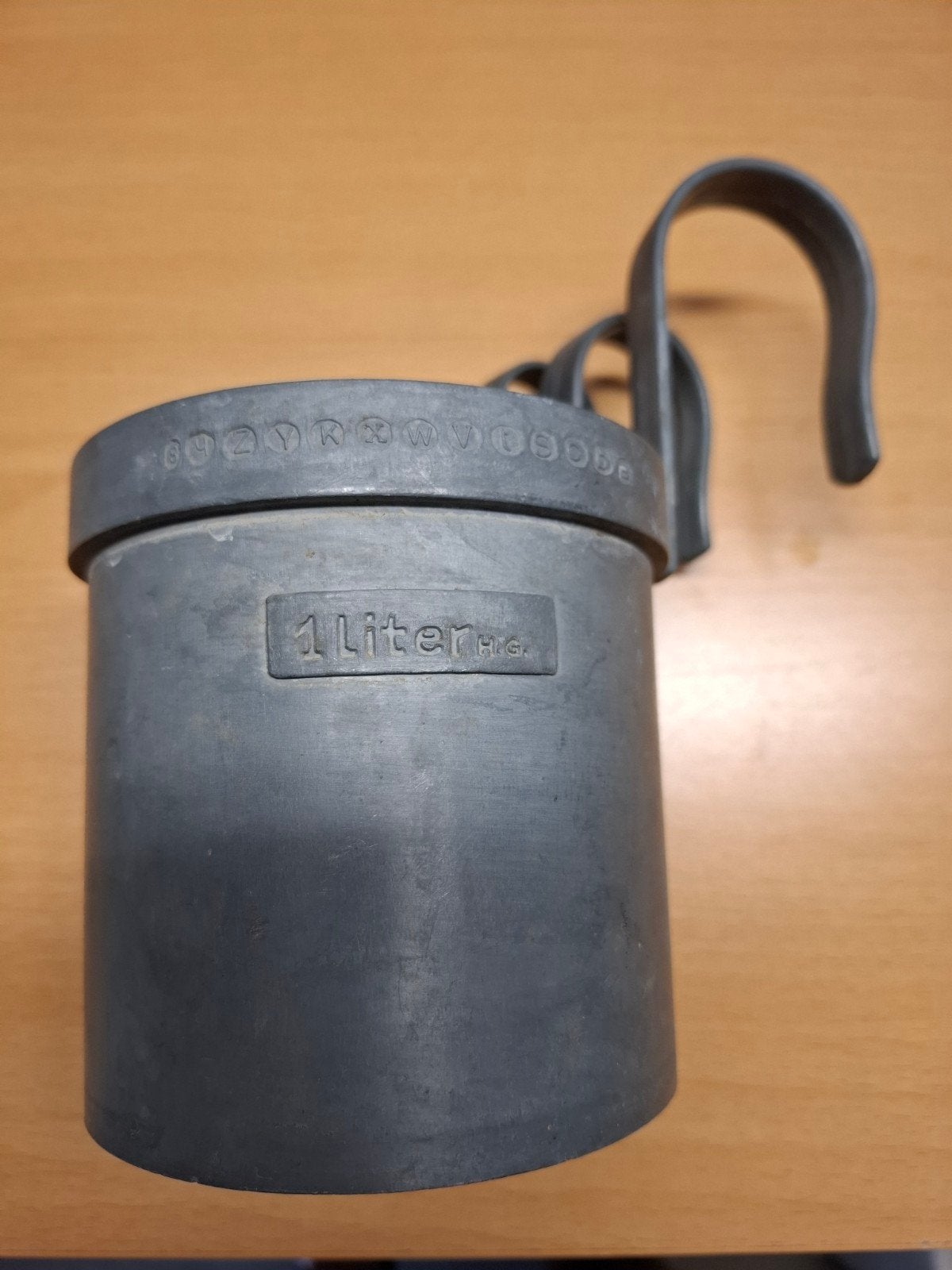 Set van 3 antieke tinnen maatbekers (1L, 1/2L, 1/4L), Ophalen of Verzenden