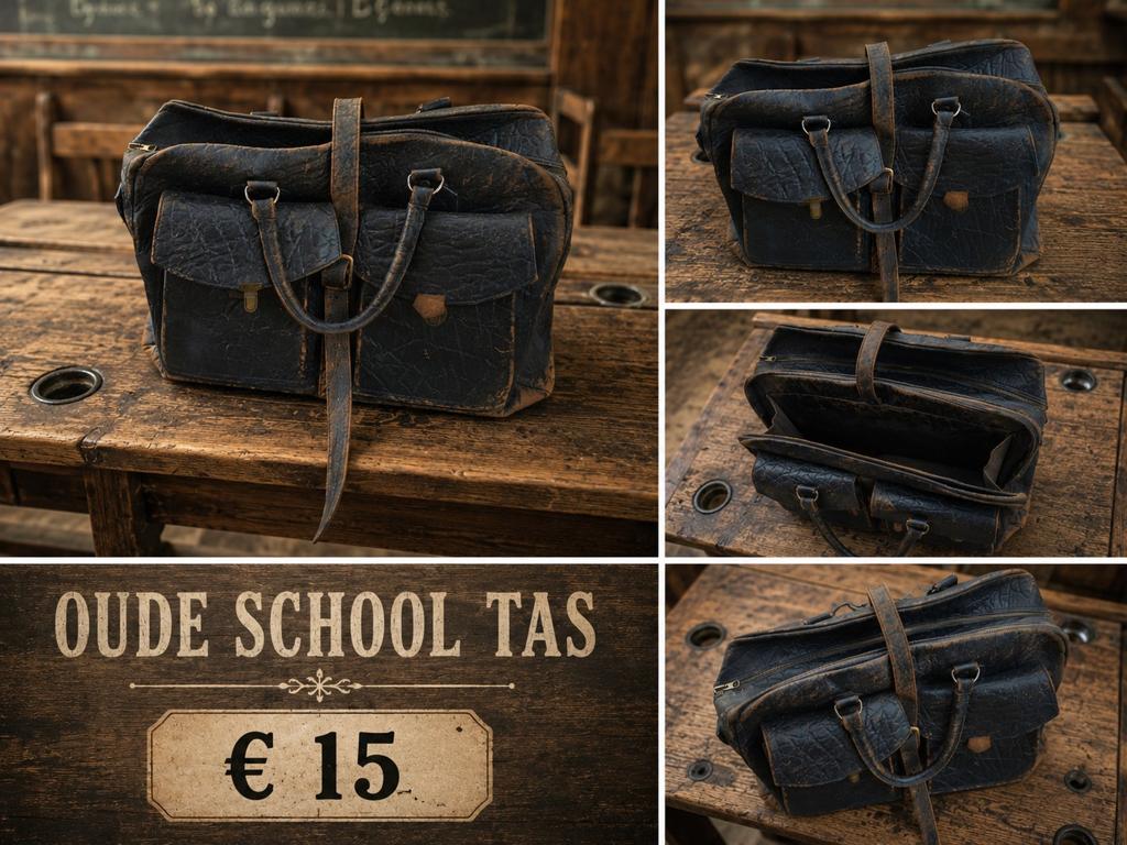 Vintage Leren Schooltas - Authentiek en Robuust, Ophalen of Verzenden