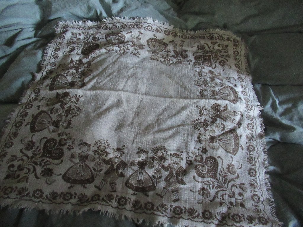 oud KLEEDJE met MAN/VROUW + HARTEN, Ophalen of Verzenden