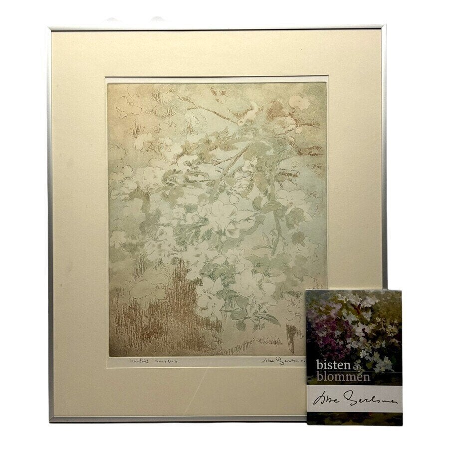 Abe Gerlsma (1919-2012), monodruk: 'Maitiid', Ophalen of Verzenden, Flora en Fauna, Ets, Ingelijst