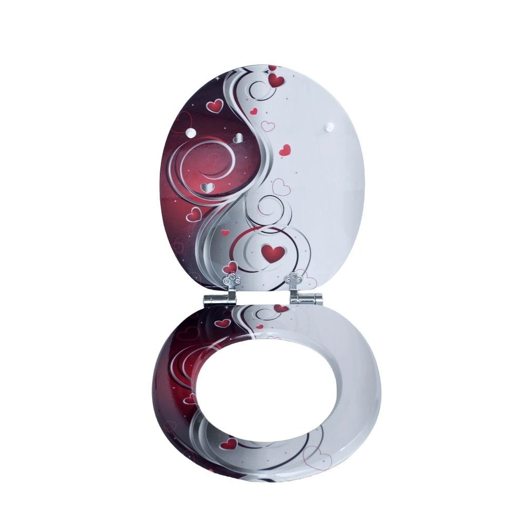 Universele WC Bril / Toiletbril van hout - Liefde Yin Yang, Ophalen of Verzenden, Nieuw, Toilet