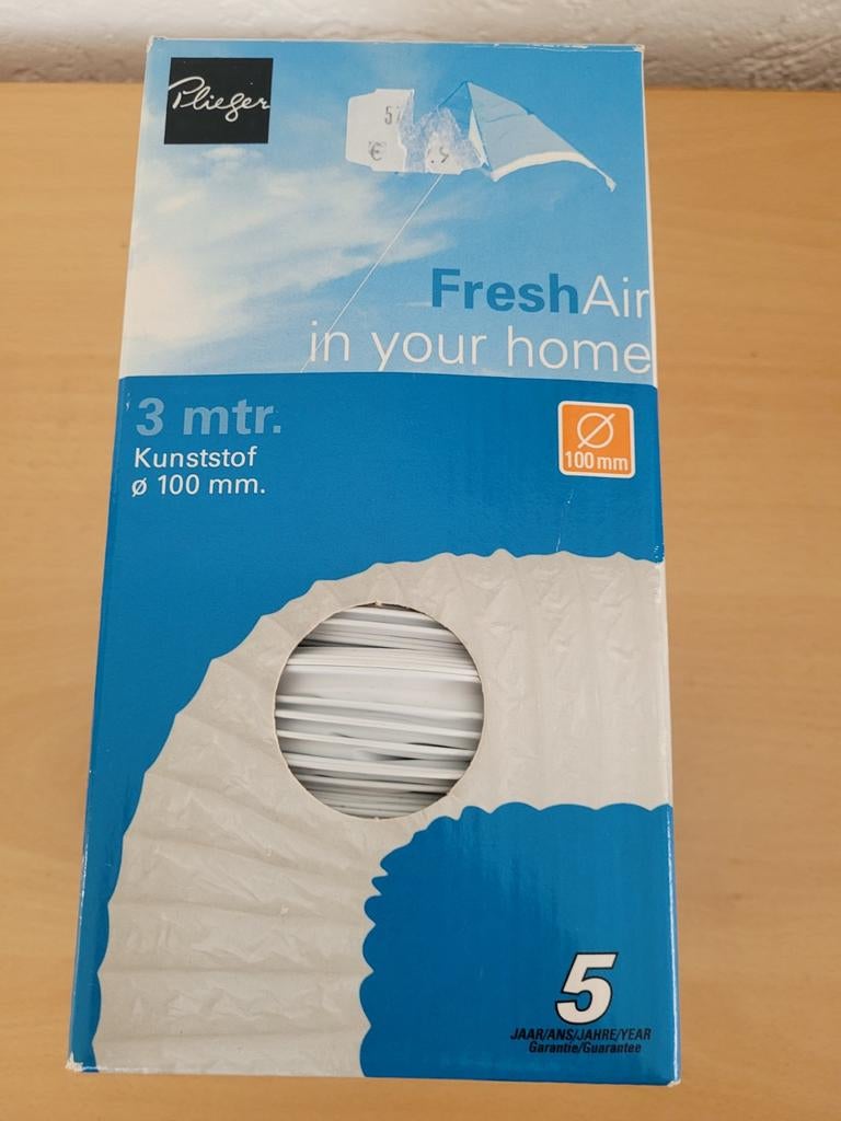 Plieger FreshAir Kunststof luchtslang Ø 100 mm, 3 meter, Ophalen of Verzenden, Nieuw, Ventilator en Afzuiger
