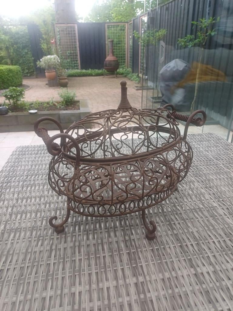 Brocante ijzeren schaal met deksel, Ophalen of Verzenden