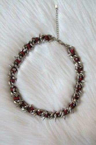 Silver spiky necklace (Zara), Sieraden, Tassen en Uiterlijk, Kettingen, Ophalen of Verzenden, Gebruikt, Zilver, Overige materialen