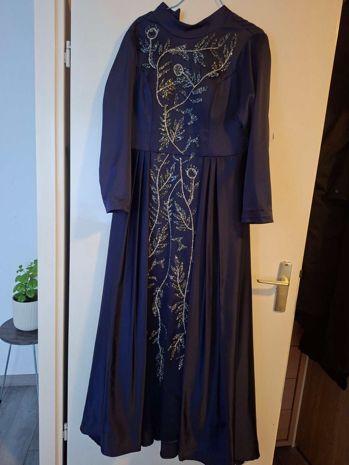 avondjurk een keer gedragen maat44, Kleding | Dames, Maat 38/40 (M), Galajurk, Blauw, Ophalen of Verzenden