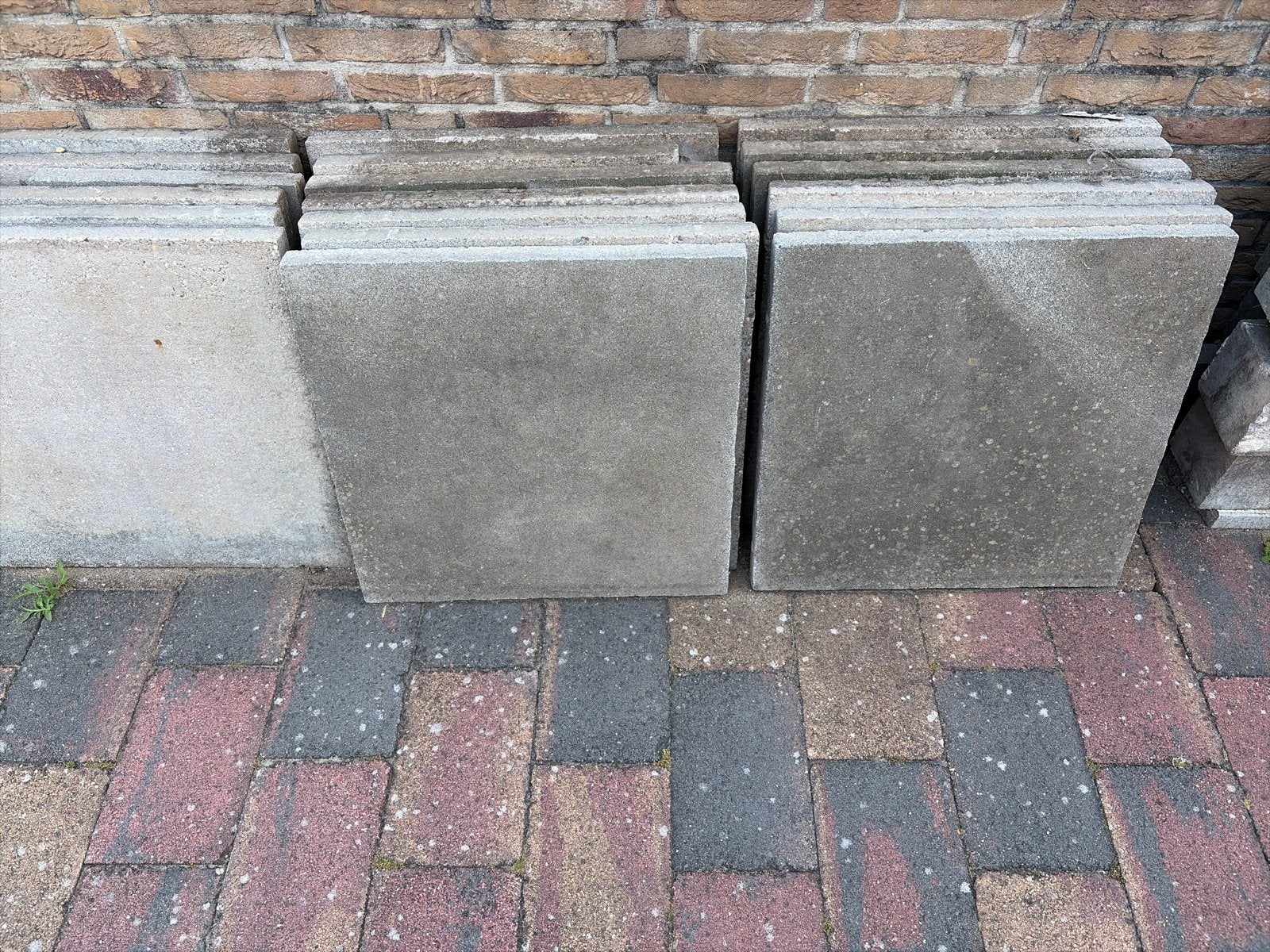 19 gebruikte tuintegels 60x60x4 cm, Tuin en Terras, Tegels en Klinkers, Ophalen, Gebruikt, 5 tot 10 m², Beton