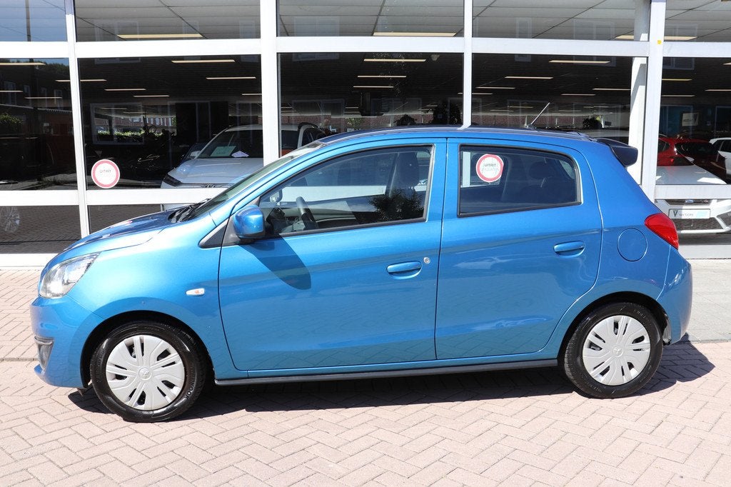 Mitsubishi Space Star 1.0 Cool+ Dealer onderhouden., Start-stop-systeem, Stof, Gebruikt, Blauw