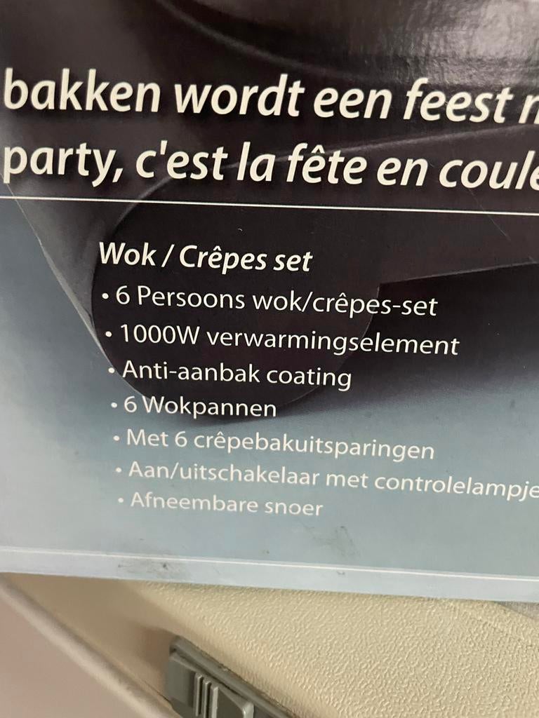 Tristar BP-2973 Wok / Crêpes set - 6 personen, Ophalen of Verzenden, Zo goed als nieuw