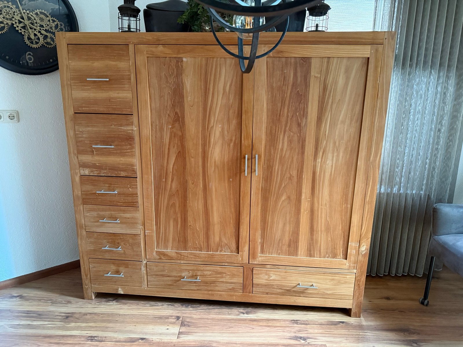 Massief houten computerkast met veel opbergruimte, Ophalen, Zo goed als nieuw, 170 cm of meer, 120 tot 170 cm