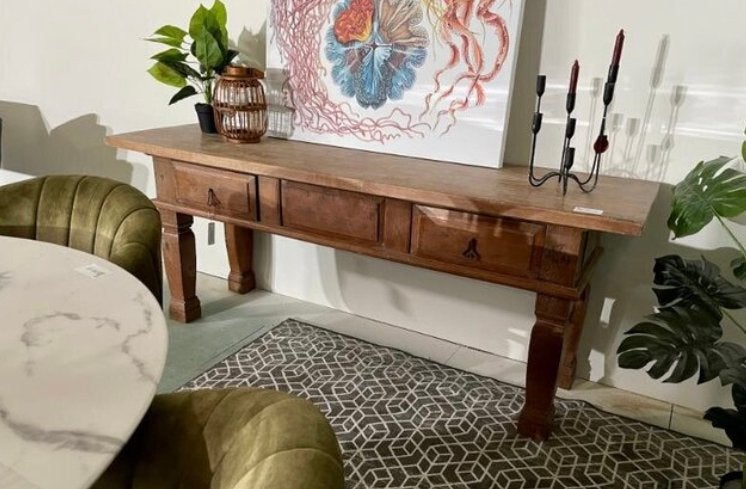 Vintage tempel dressoir uit India teak, Ophalen