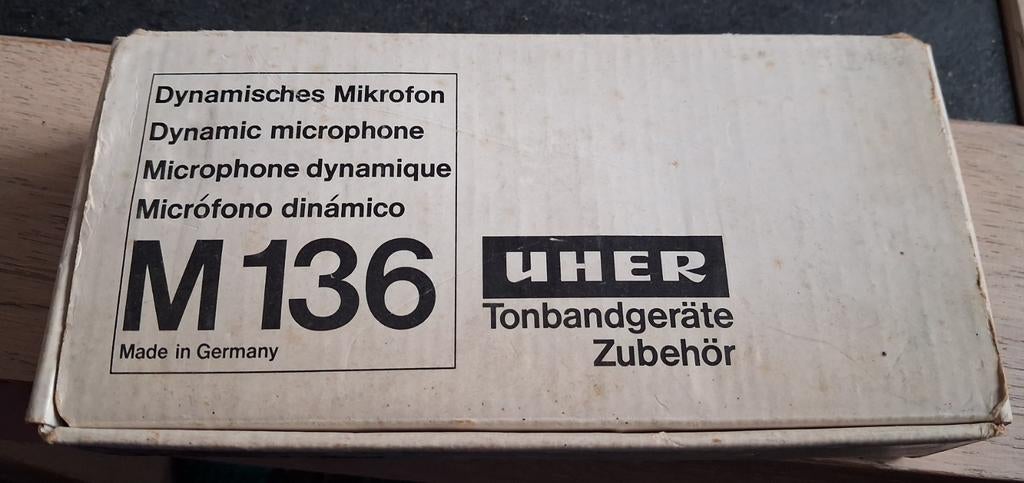 UHER M 136 Dynamische Microfoon - Vintage Geluid, Muziek en Instrumenten, Microfoons, Gebruikt, Overige typen, Ophalen of Verzenden