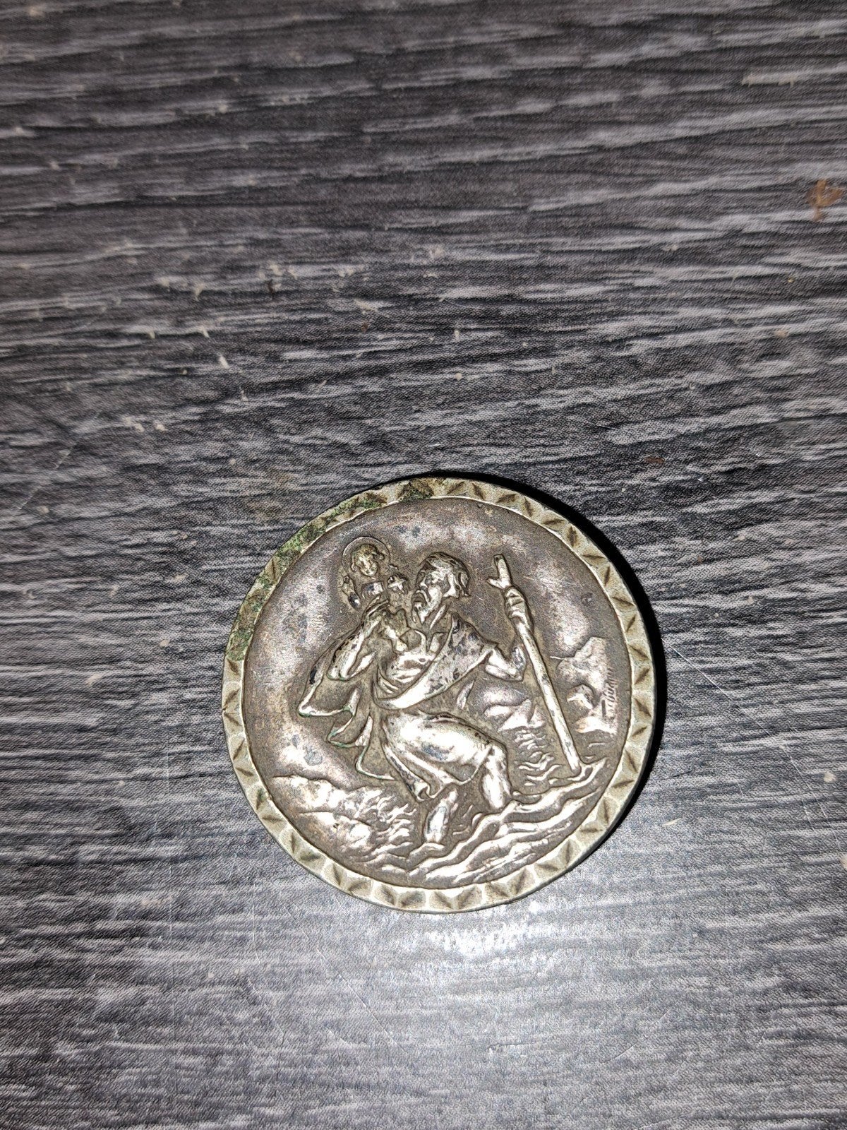 Vintage Sint Christoffel Medaille/Munt, Antiek en Kunst, Ophalen of Verzenden